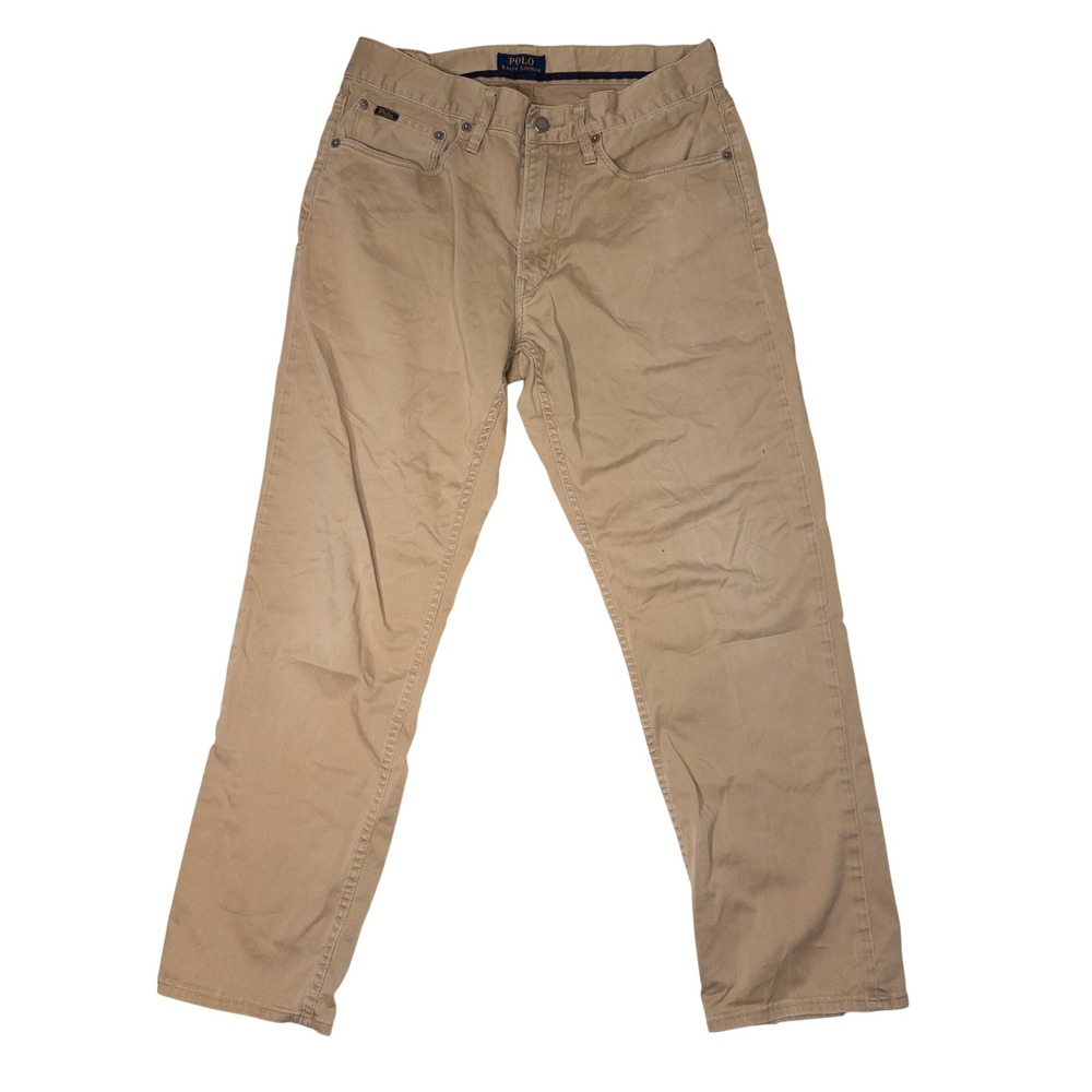 Polo Ralph Lauren Pants Mens 30x26 Tan Good Straight Leg Khaki Chino 5-Pocket